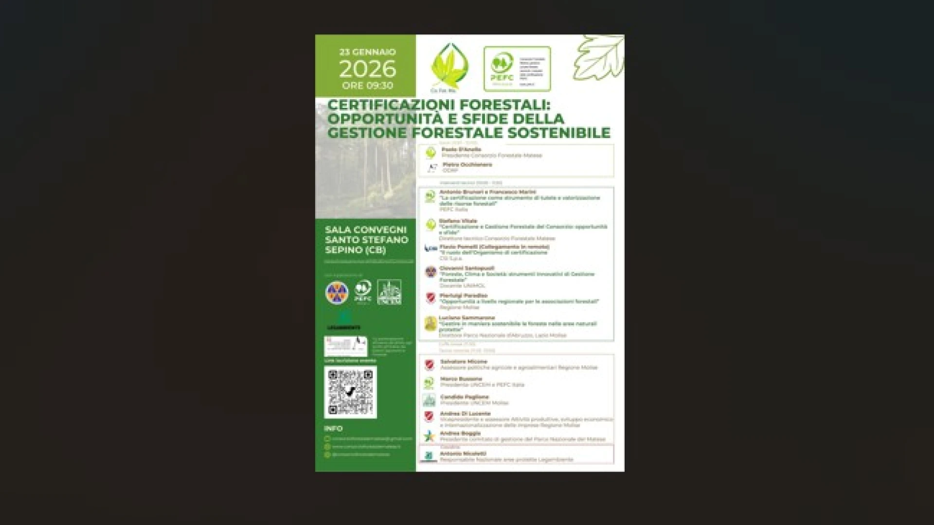 Gestione Forestale certificata, il Molise protagonista della transizione ecologica. Domani a Sepino (CB) il convegno organizzato da UNCEM, PEFC e LEGAMBIENTE